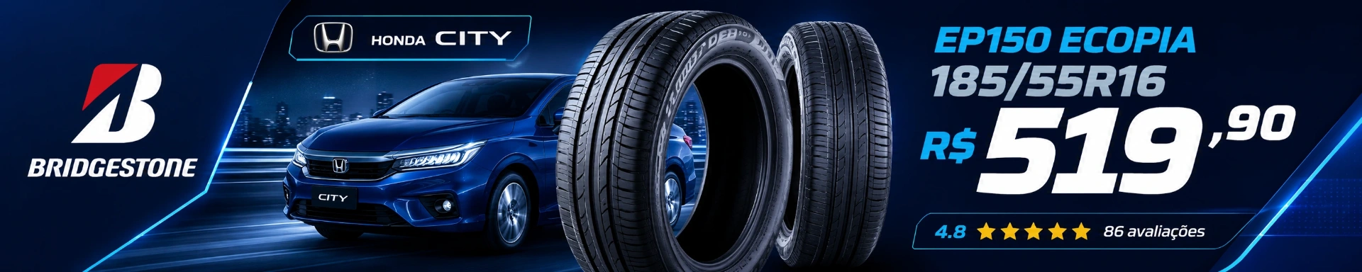 Bridgestone EP150 Ecopia 185/55R16 por R$ 519,90